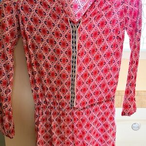 Chelsea & Violet Red and White Patterned Dress